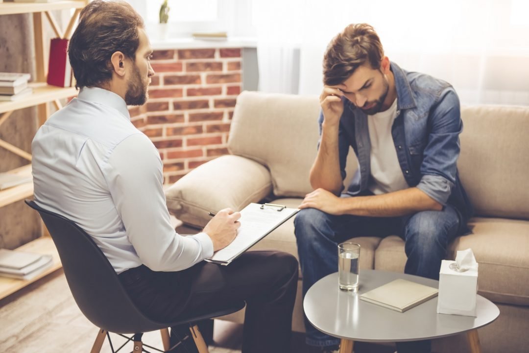 Man attending a therapy session